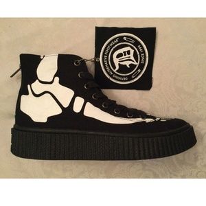 NEW Demonia Creeper Bone Sneaker Goth Punk Men’s Size 10 Hard to Find